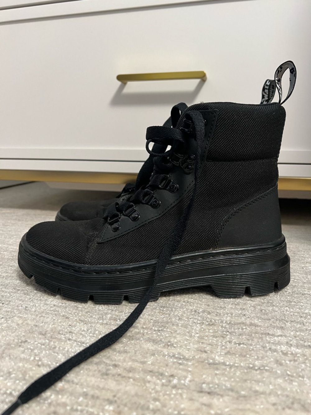 Dr. Martens Black Lace-Up Platform Combat Boots